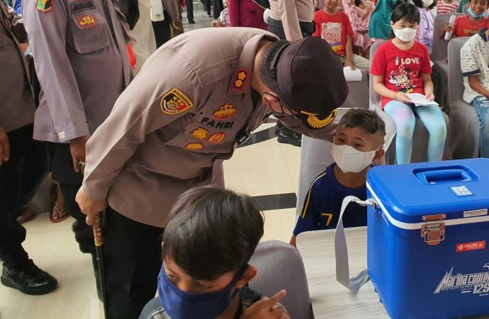 Kapolres Cirebon Kota, Hadiri Zoom Meeting Vaksinasi Covid-19 Dosis-1 Bagi Anak Usia 6-11 tahun bersama Kapolri