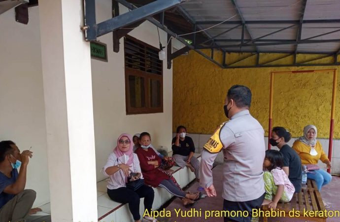 Bhabin Kapetakan Polsek Kapetakan Polres Ciko himbau warga dengan terapkan Prokes dan Vaksinasi