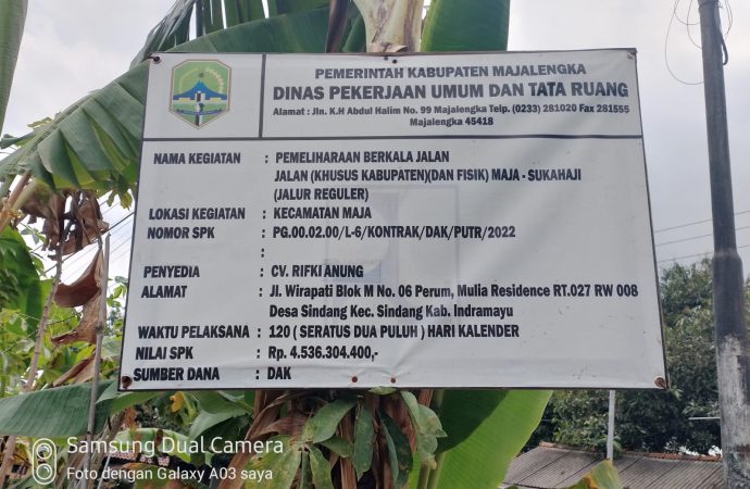 Dukung Jalan Mulus Pemeliharaan Jalan Maja – Sukahaji Dikerjakan