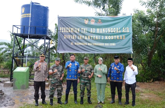 Bupati Gowa Nilai Program TNI-AD Manunggal Bantu Ketersediaan Air Bersih di Desa Nirannuang