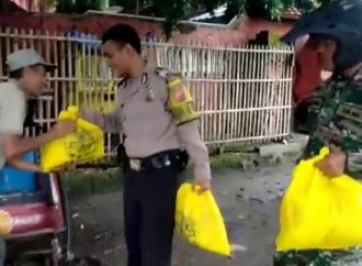 Sinergitas TNI-Polri dan HDCI Ciko bagikan ratusan sembako