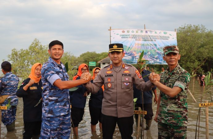 Kapolres Cirebon Kota, Hadir dalam Penanaman Mangrove Nasional secara Serentak TNI-POLRI