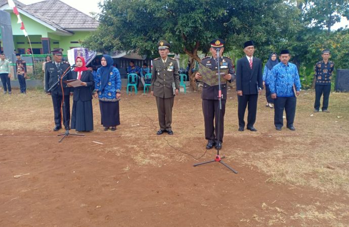 Upacara HUT RI Ke – 78 Muspika Kec. Cipatujah, di Lapang Sepak Bola Desa Darawati