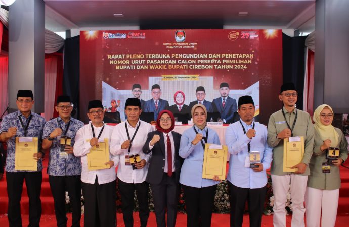 KPU Kab.Cirebon Gelar Penetapan Nomor Urut Paslon dan Deklarasi Kampanye Damai