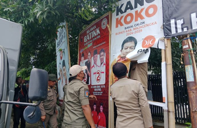 KPU, Bawaslu Dan Pemkab Majalengka Lakukan Penertiban dan Pembersihan APK