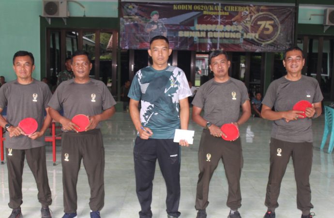 Kodim 0620 Cirebon Gelar Turnamen Tenis Meja “Dandim 0620 Cup” dalam Rangka HUT TNI ke-79