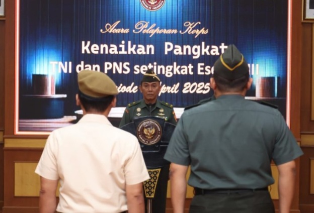 Karopeg Pimpin Acara Pelaporan Korps Kenaikan Pangkat TNI Pilihan Kolonel dan PNS