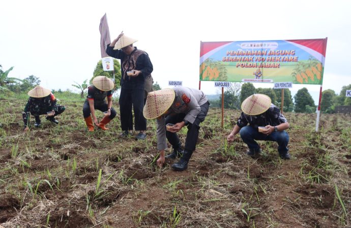 Polres Kuningan Tanam Jagung Serentak di 27 Lokasi Capai 22 Ha